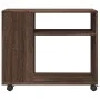 Mesa auxiliar con ruedas madera roble marrón 70x35x60 cm de , Mesas auxiliares - Ref: Foro24-853152, Precio: 50,57 €, Descuen...