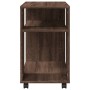 Side table with wheels, oak wood, brown, 70x35x60 cm by , Side tables - Ref: Foro24-853152, Price: 51,40 €, Discount: %