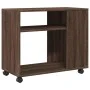 Mesa auxiliar con ruedas madera roble marrón 70x35x60 cm de , Mesas auxiliares - Ref: Foro24-853152, Precio: 50,57 €, Descuen...