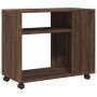 Side table with wheels, oak wood, brown, 70x35x60 cm by , Side tables - Ref: Foro24-853152, Price: 51,40 €, Discount: %