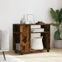 Beistelltisch mit Rädern aus geräucherter Eiche, 70x35x60 cm. von , Seitentische - Ref: Foro24-853150, Preis: 49,32 €, Rabatt: %