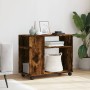 Side table with smoked oak wood wheels 70x35x60 cm by , Side tables - Ref: Foro24-853150, Price: 50,03 €, Discount: %