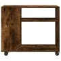 Beistelltisch mit Rädern aus geräucherter Eiche, 70x35x60 cm. von , Seitentische - Ref: Foro24-853150, Preis: 49,32 €, Rabatt: %