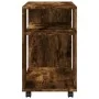 Beistelltisch mit Rädern aus geräucherter Eiche, 70x35x60 cm. von , Seitentische - Ref: Foro24-853150, Preis: 49,32 €, Rabatt: %