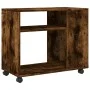 Beistelltisch mit Rädern aus geräucherter Eiche, 70x35x60 cm. von , Seitentische - Ref: Foro24-853150, Preis: 49,32 €, Rabatt: %