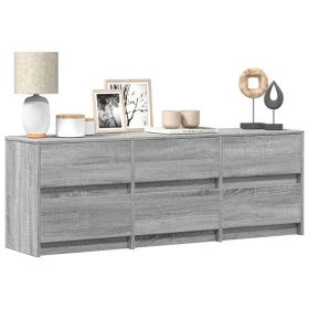 TV stand in gray Sonoma engineered wood 140x34x50 cm by , TV Furniture - Ref: Foro24-3307924, Price: 141,99 €, Discount: %