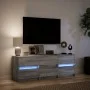 TV stand in gray Sonoma engineered wood 140x34x50 cm by , TV Furniture - Ref: Foro24-3307924, Price: 141,24 €, Discount: %