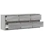 TV stand in gray Sonoma engineered wood 140x34x50 cm by , TV Furniture - Ref: Foro24-3307924, Price: 141,24 €, Discount: %