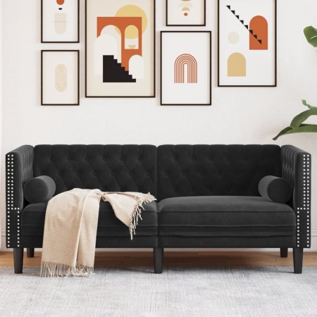 Chesterfield 2-seater sofa with black velvet cushions by , Sofas - Ref: Foro24-372688, Price: 254,83 €, Discount: %