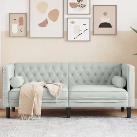 Sofá Chesterfield 2 plazas con cojines terciopelo gris claro de , Sofás - Ref: Foro24-372683, Precio: 254,21 €, Descuento: %