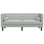 Zweiplätziges Chesterfield-Sofa mit hellgrauen Samtkissen. von , Sofas - Ref: Foro24-372683, Preis: 257,19 €, Rabatt: %