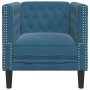 Blue velvet Chesterfield armchair by , Sofas - Ref: Foro24-372681, Price: 165,62 €, Discount: %
