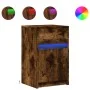Bedside table with 2 LED lights, engineered wood, smoked oak. by , Nightstands - Ref: Foro24-852007, Price: 80,32 €, Discount: %