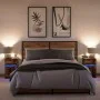Mesita de noche luces LED 2 uds madera ingeniería roble ahumado de , Mesitas de noche - Ref: Foro24-852007, Precio: 80,32 €, ...