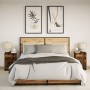 Bedside table with 2 LED lights, engineered wood, smoked oak. by , Nightstands - Ref: Foro24-852007, Price: 81,36 €, Discount: %