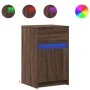 Nachttische mit LED-Lichtern, 2 Stück, aus Eichenholz in Braun. von , Nachttische - Ref: Foro24-852011, Preis: 78,40 €, Rabat...