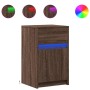 Nachttische mit LED-Lichtern, 2 Stück, aus Eichenholz in Braun. von , Nachttische - Ref: Foro24-852011, Preis: 81,60 €, Rabat...