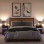 Bedside tables with LED lights, 2 units, engineered wood in brown oak color. by , Nightstands - Ref: Foro24-852011, Price: 81...