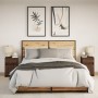 Bedside tables with LED lights, 2 units, engineered wood in brown oak color. by , Nightstands - Ref: Foro24-852011, Price: 81...