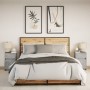 Bedside table with 2 LED lights, made of gray concrete engineered wood. by , Nightstands - Ref: Foro24-852005, Price: 97,01 €...