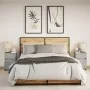 Bedside table with 2 LED lights, made of gray concrete engineered wood. by , Nightstands - Ref: Foro24-852005, Price: 95,40 €...