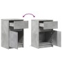 Bedside table with 2 LED lights, made of gray concrete engineered wood. by , Nightstands - Ref: Foro24-852005, Price: 97,01 €...