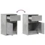 Bedside table with 2 LED lights, made of gray concrete engineered wood. by , Nightstands - Ref: Foro24-852005, Price: 95,40 €...