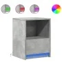 Bedside table with 2 LED lights, made of gray concrete engineered wood. by , Nightstands - Ref: Foro24-852026, Price: 68,35 €...