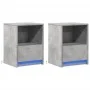 Bedside table with 2 LED lights, made of gray concrete engineered wood. by , Nightstands - Ref: Foro24-852026, Price: 68,35 €...