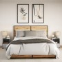 Bedside table with 2 LED lights, made of gray concrete engineered wood. by , Nightstands - Ref: Foro24-852026, Price: 69,21 €...