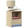 Bedside tables with LED lights 2 units engineered wood Sonoma oak by , Nightstands - Ref: Foro24-852024, Price: 68,30 €, Disc...