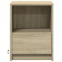 Mesitas de noche luces LED 2 uds madera ingeniería roble Sonoma de , Mesitas de noche - Ref: Foro24-852024, Precio: 69,16 €, ...