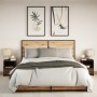 Bedside tables with LED lights, 2 units, engineered wood in brown oak color. by , Nightstands - Ref: Foro24-852032, Price: 71...