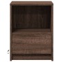 Bedside tables with LED lights, 2 units, engineered wood in brown oak color. by , Nightstands - Ref: Foro24-852032, Price: 71...