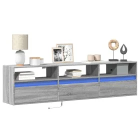 TV-Wandmöbel mit LED in Sonoma-Grau 180x31x45 cm von , TV-Möbel - Ref: Foro24-3307945, Preis: 126,09 €, Rabatt: %