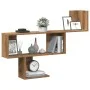 Engineered oak wood artisan wall shelf 100x15x70 cm by , Shelves and shelves - Ref: Foro24-853199, Price: 36,15 €, Discount: %