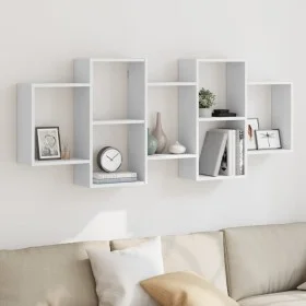 Engineered wood white wall shelf 159x18x65 cm by , Shelves and shelves - Ref: Foro24-853209, Price: 62,98 €, Discount: %