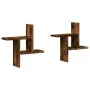 Estantes pared 2 uds madera ingeniería roble ahumado 38x12x38cm de , Estantes y estanterías - Ref: Foro24-853249, Precio: 21,...