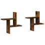 Estantes pared 2 uds madera ingeniería roble ahumado 38x12x38cm de , Estantes y estanterías - Ref: Foro24-853249, Precio: 20,...