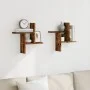 Estantes pared 2 uds madera ingeniería roble ahumado 38x12x38cm de , Estantes y estanterías - Ref: Foro24-853249, Precio: 21,...