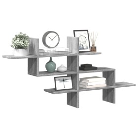 Wandregal aus Sonoma-Grau Holzwerkstoff 124,5x18x60,5 cm von , Regale und Regale - Ref: Foro24-853268, Preis: 35,66 €, Rabatt: %