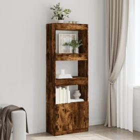 Tall smoked oak engineered wood sideboard 63x33x180 cm by , Bookcases and shelves - Ref: Foro24-3309604, Price: 90,50 €, Disc...