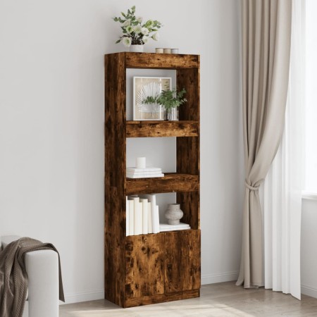 Tall smoked oak engineered wood sideboard 63x33x180 cm by , Bookcases and shelves - Ref: Foro24-3309604, Price: 91,29 €, Disc...