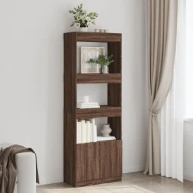 Tall engineered wood sideboard in brown oak 63x33x180 cm by , Bookcases and shelves - Ref: Foro24-3309606, Price: 92,54 €, Di...