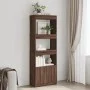 Aparador alto madera de ingeniería roble marrón 63x33x180 cm de , Librerías y estanterías - Ref: Foro24-3309606, Precio: 92,5...