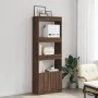 Tall engineered wood sideboard in brown oak 63x33x180 cm by , Bookcases and shelves - Ref: Foro24-3309606, Price: 92,54 €, Di...