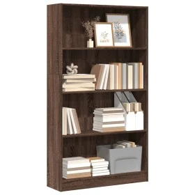 Engineered wood brown oak bookshelf 80x24x143 cm by , Bookcases and shelves - Ref: Foro24-857850, Price: 59,91 €, Discount: %