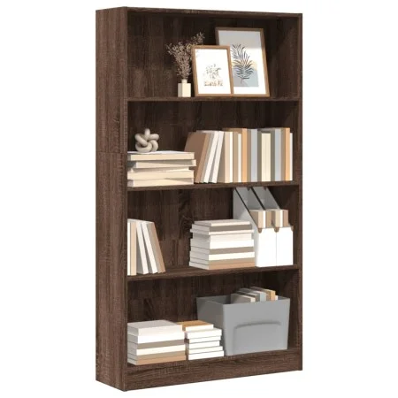 Engineered wood brown oak bookshelf 80x24x143 cm by , Bookcases and shelves - Ref: Foro24-857850, Price: 59,91 €, Discount: %