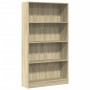 Engineered wood bookshelf in Sonoma oak, 80x24x143 cm. by , Bookcases and shelves - Ref: Foro24-857846, Price: 57,86 €, Disco...