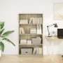 Engineered wood bookshelf in Sonoma oak, 80x24x143 cm. by , Bookcases and shelves - Ref: Foro24-857846, Price: 57,26 €, Disco...